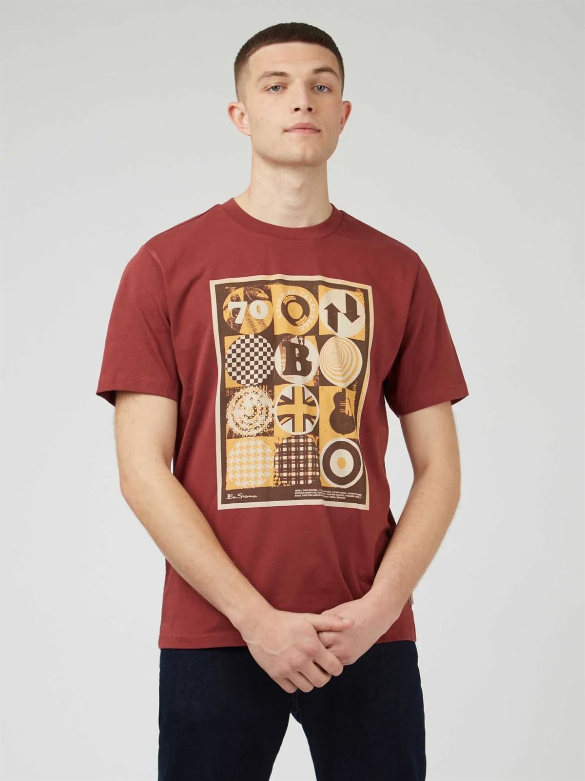 Camiseta Ben Sherman 0071388 039 1970'S maroon - Imagen 1