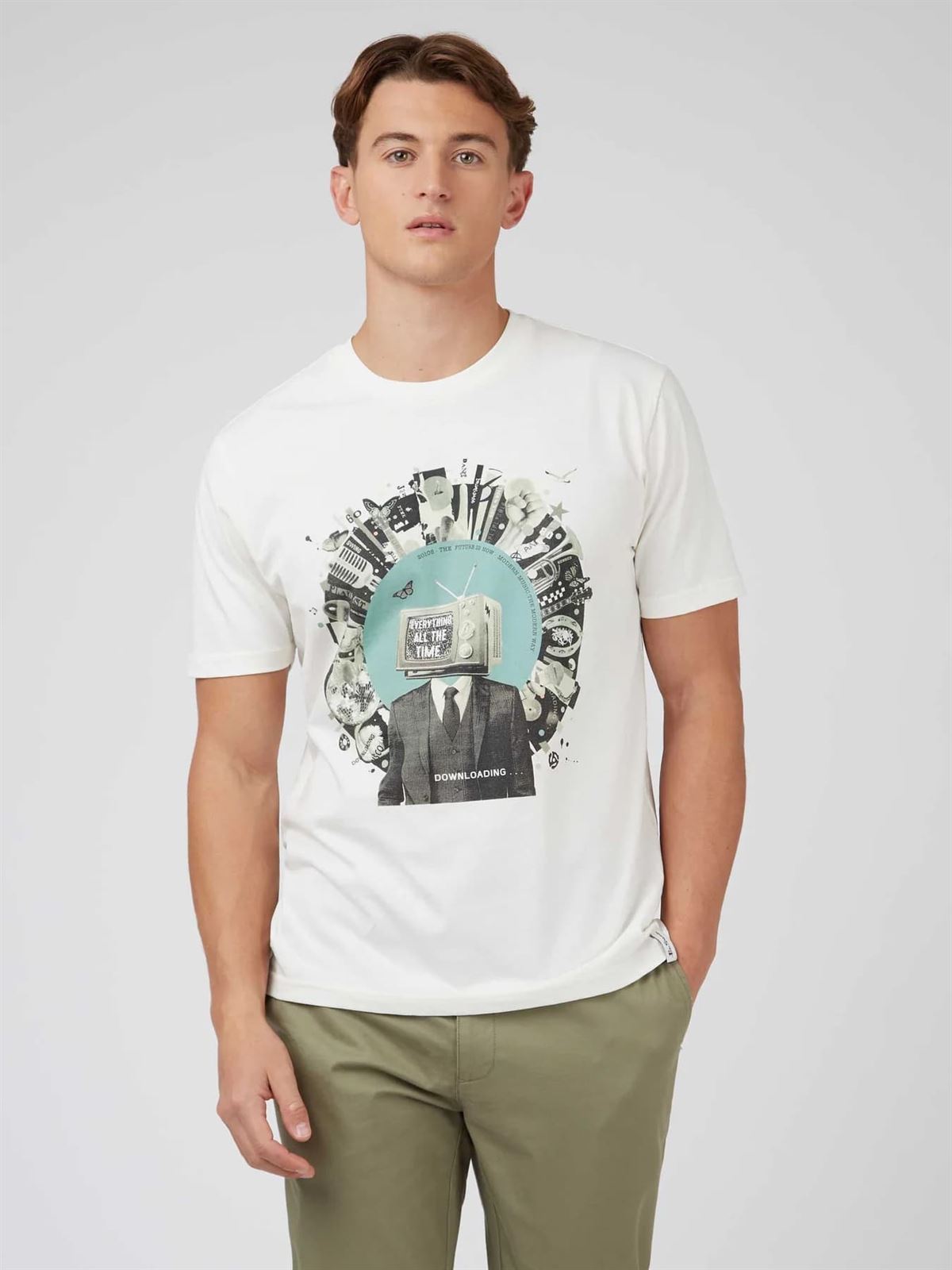 Camiseta Ben Sherman 0071392 015 2010S+ Tee ivory - Imagen 1