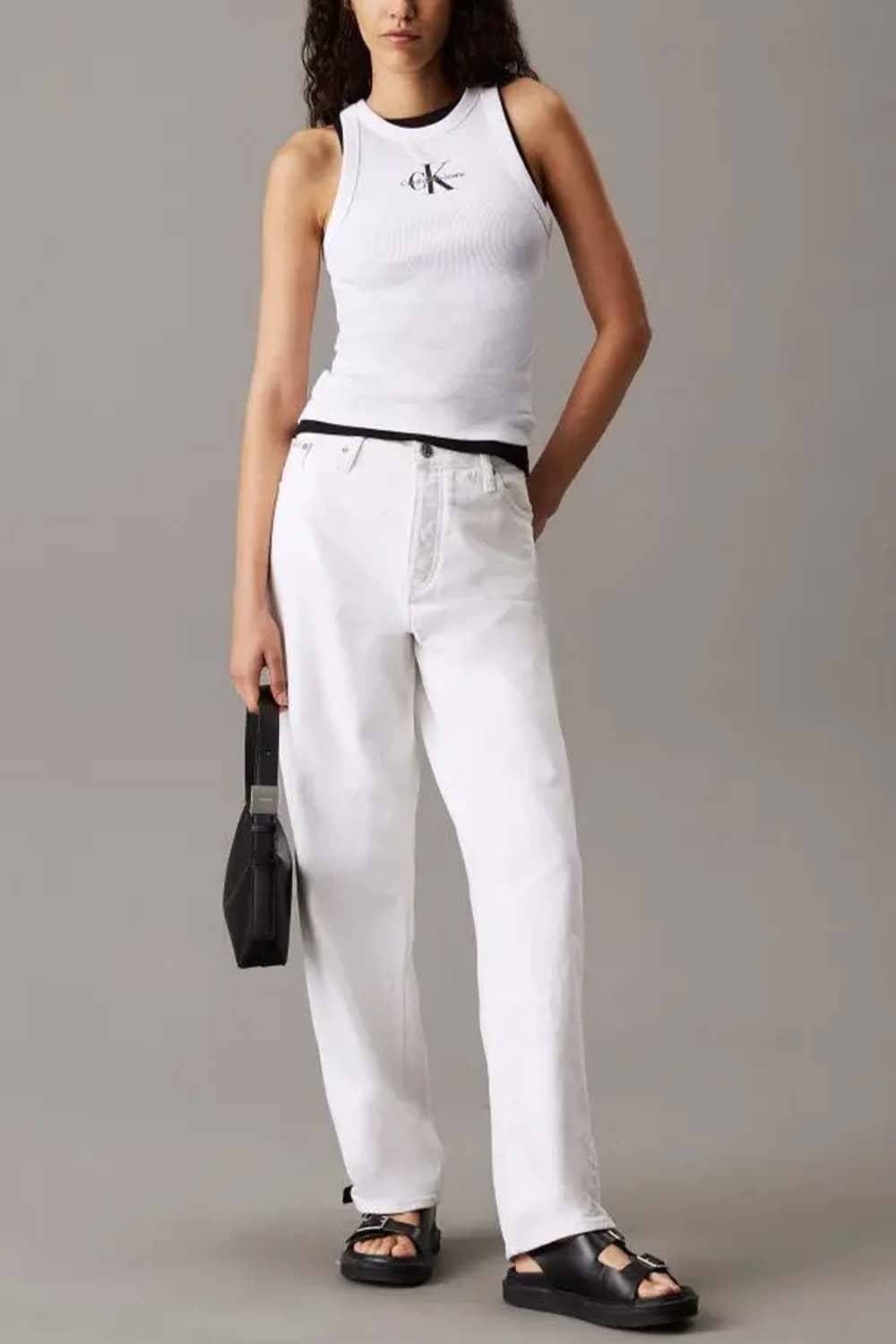 Camiseta Blanca Calvin Klein Jeans Brillliant White J20J225301 YAA - Imagen 4
