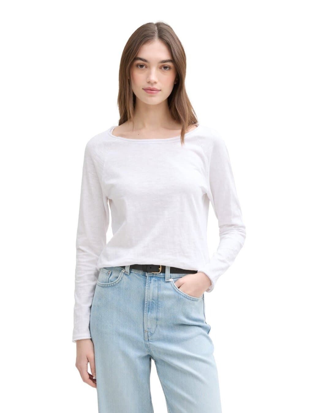 Camiseta Blanca Tom Tailor Raglan Slub 1046969 20000 - Imagen 1
