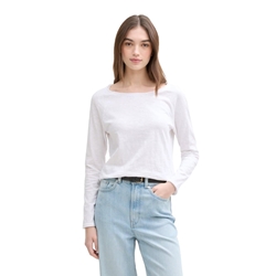 Camiseta Blanca Tom Tailor Raglan Slub 1046969 20000 - Imagen 1