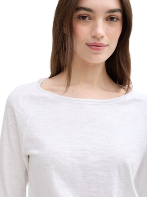 Camiseta Blanca Tom Tailor Raglan Slub 1046969 20000 - Imagen 2
