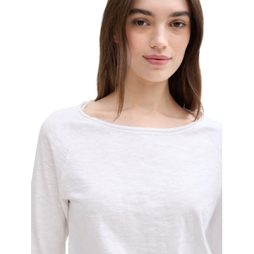 Camiseta Blanca Tom Tailor Raglan Slub 1046969 20000 - Imagen 2