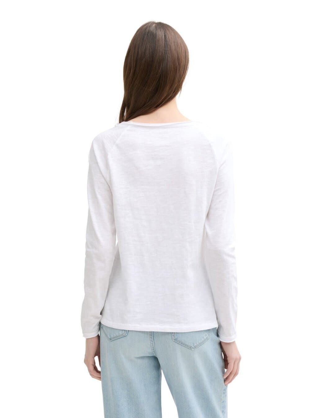 Camiseta Blanca Tom Tailor Raglan Slub 1046969 20000 - Imagen 3