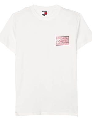 Camiseta Blanca Tommy Jeans Ecru Tjm Reg Rwb Flag Tee Ext DM0DM21108 YBL - Imagen 1