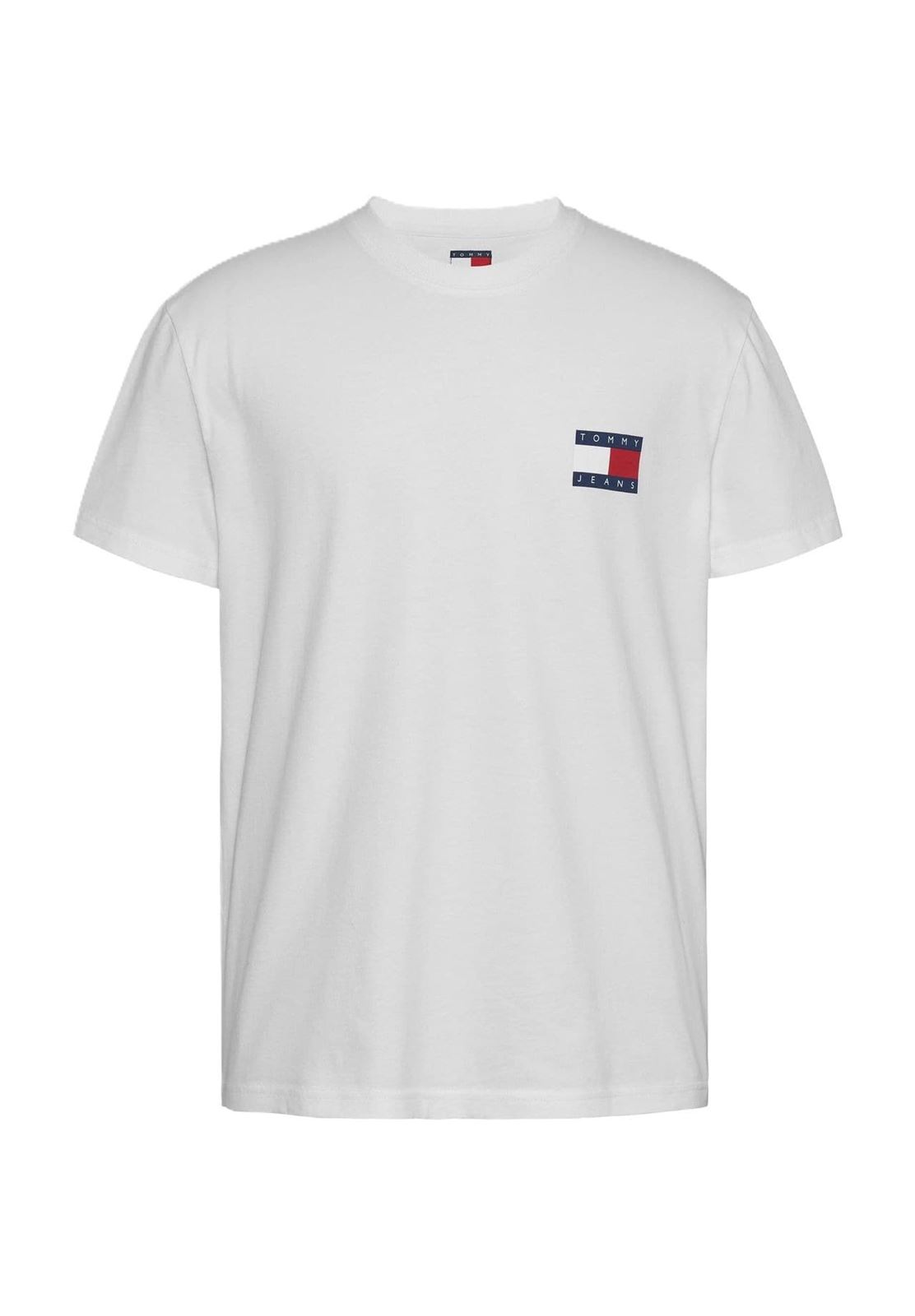 Camiseta Blanca Tommy Jeans Reg Heritage Flag - Imagen 1