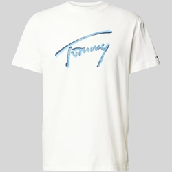 Camiseta Blanca Tommy Jeans Reg Rwb Signature Tee Ecru - Imagen 1