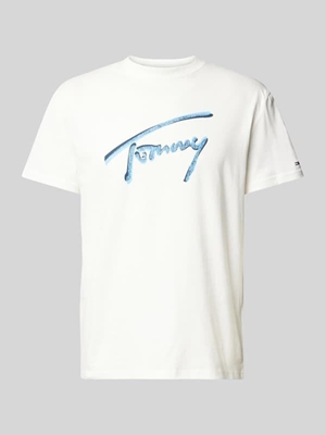 Camiseta Blanca Tommy Jeans Reg Rwb Signature Tee Ecru - Imagen 1