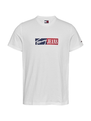 Camiseta Blanca Tommy Jeans Tjm Slim ENtry Graphic Tee Ext - Imagen 1