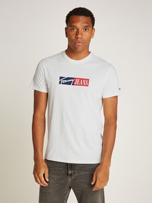 Camiseta Blanca Tommy Jeans Tjm Slim ENtry Graphic Tee Ext - Imagen 2