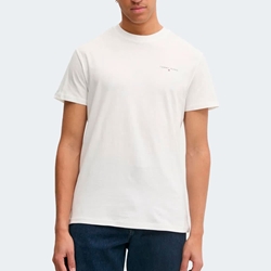 Camiseta Blanca Tommy Jeans Tjm Slim Linear Ches Ecru - Imagen 1