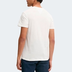 Camiseta Blanca Tommy Jeans Tjm Slim Linear Ches Ecru - Imagen 2