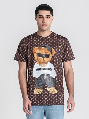 Camiseta Brown Logomania Bear Tee Gianni Kavanach GKM007146 - Imagen 1