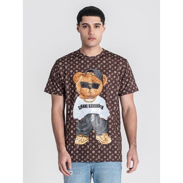 Camiseta Brown Logomania Bear Tee Gianni Kavanach GKM007146 - Imagen 1