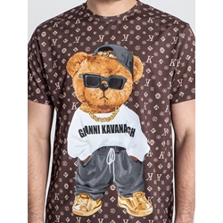 Camiseta Brown Logomania Bear Tee Gianni Kavanach GKM007146 - Imagen 2
