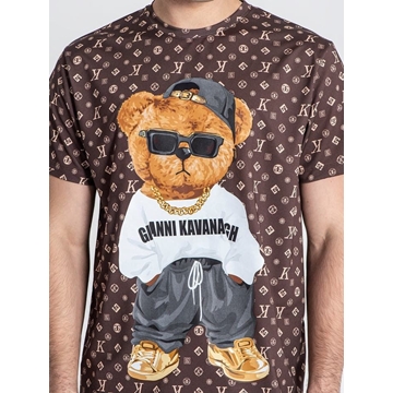 Camiseta Brown Logomania Bear Tee Gianni Kavanach GKM007146 - Imagen 2