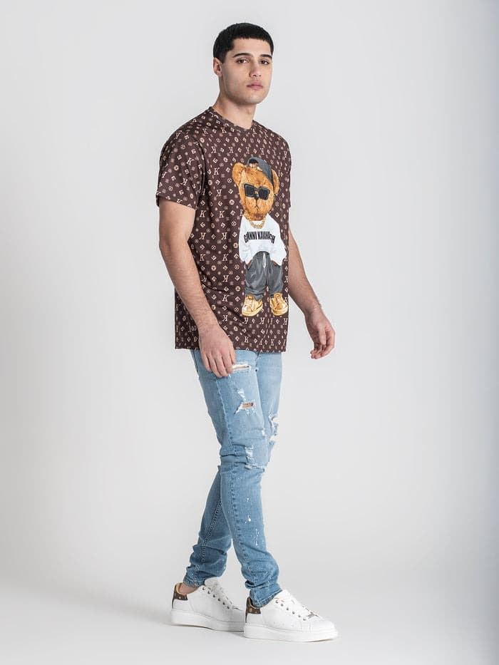 Camiseta Brown Logomania Bear Tee Gianni Kavanach GKM007146 - Imagen 3