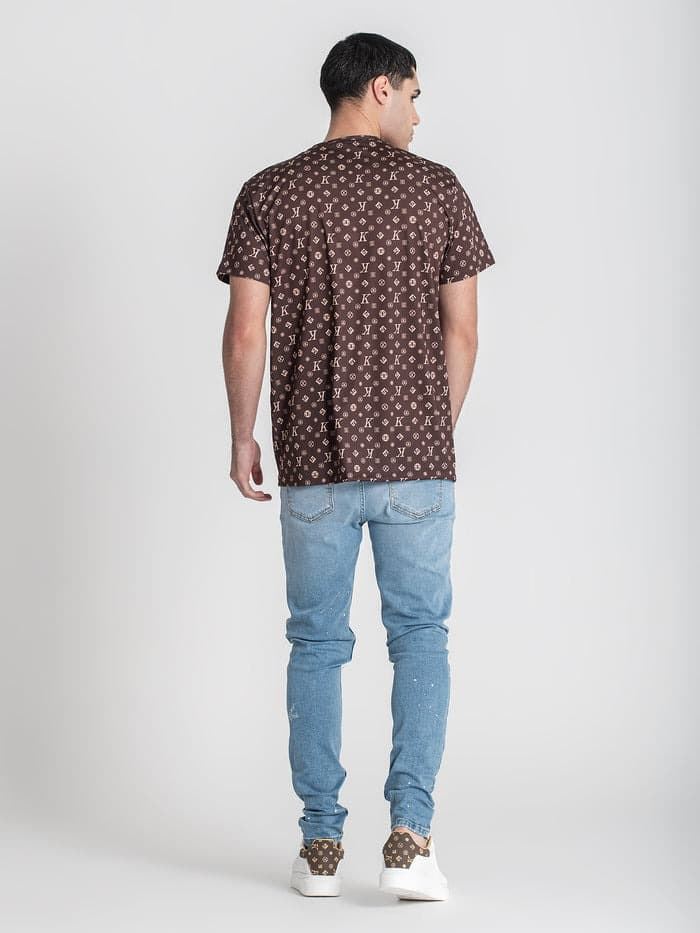 Camiseta Brown Logomania Bear Tee Gianni Kavanach GKM007146 - Imagen 4