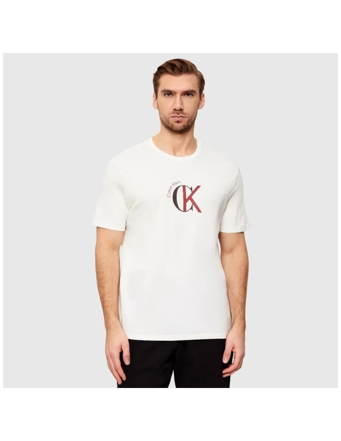 Camiseta Calvin Klein Jeans LV14RE829G YBH white greige - Imagen 1