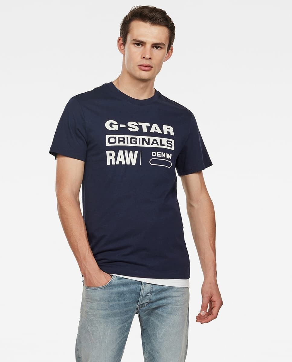 Camiseta G-Star Raw Original Blue Graphic Sartho Blue - Imagen 1