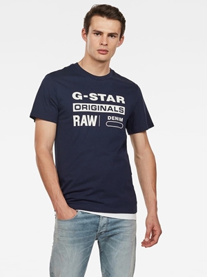 Camiseta G-Star Raw Original Blue Graphic Sartho Blue - Imagen 1