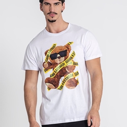 Camiseta Gianni Kavanagh GKM006937 White Danger Bear tee - Imagen 1