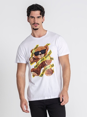Camiseta Gianni Kavanagh GKM006937 White Danger Bear tee - Imagen 1