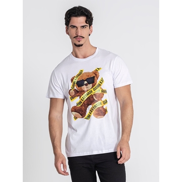 Camiseta Gianni Kavanagh GKM006937 White Danger Bear tee - Imagen 1