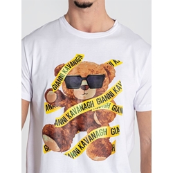 Camiseta Gianni Kavanagh GKM006937 White Danger Bear tee - Imagen 2