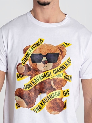 Camiseta Gianni Kavanagh GKM006937 White Danger Bear tee - Imagen 2