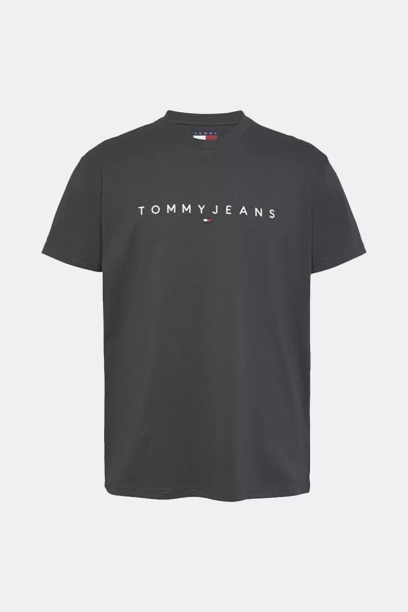 Camiseta Gris Oscuro Tommy Jeans Tjm Reg Linear Logo - Imagen 1