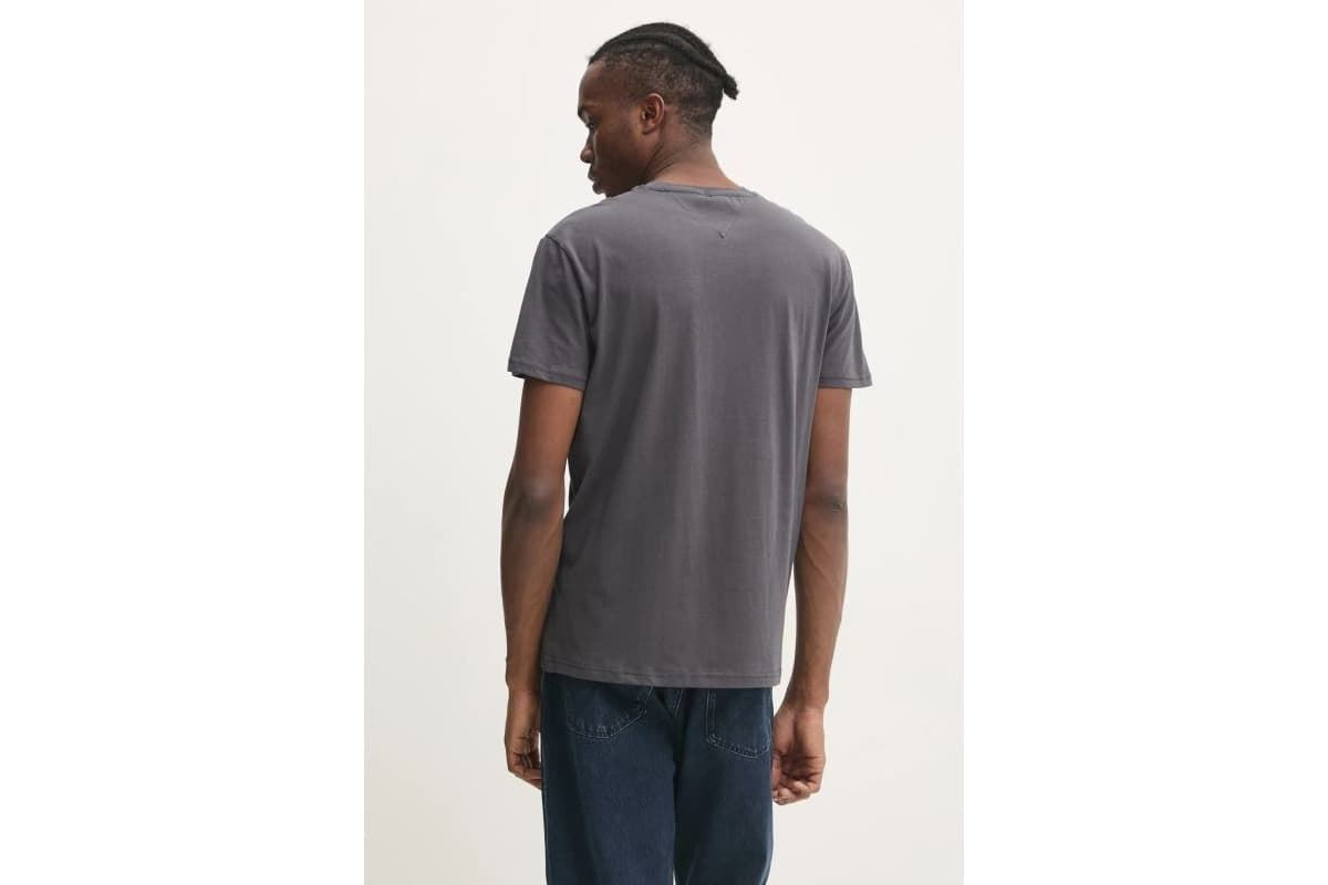 Camiseta Gris Oscuro Tommy Jeans Tjm Reg Linear Logo - Imagen 4