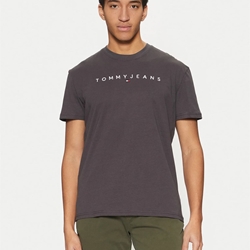 Camiseta Gris Oscuro Tommy Jeans Tjm Reg Linear Logo - Imagen 1