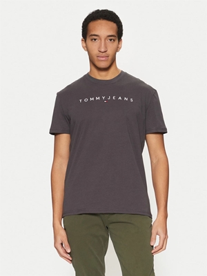 Camiseta Gris Oscuro Tommy Jeans Tjm Reg Linear Logo - Imagen 1