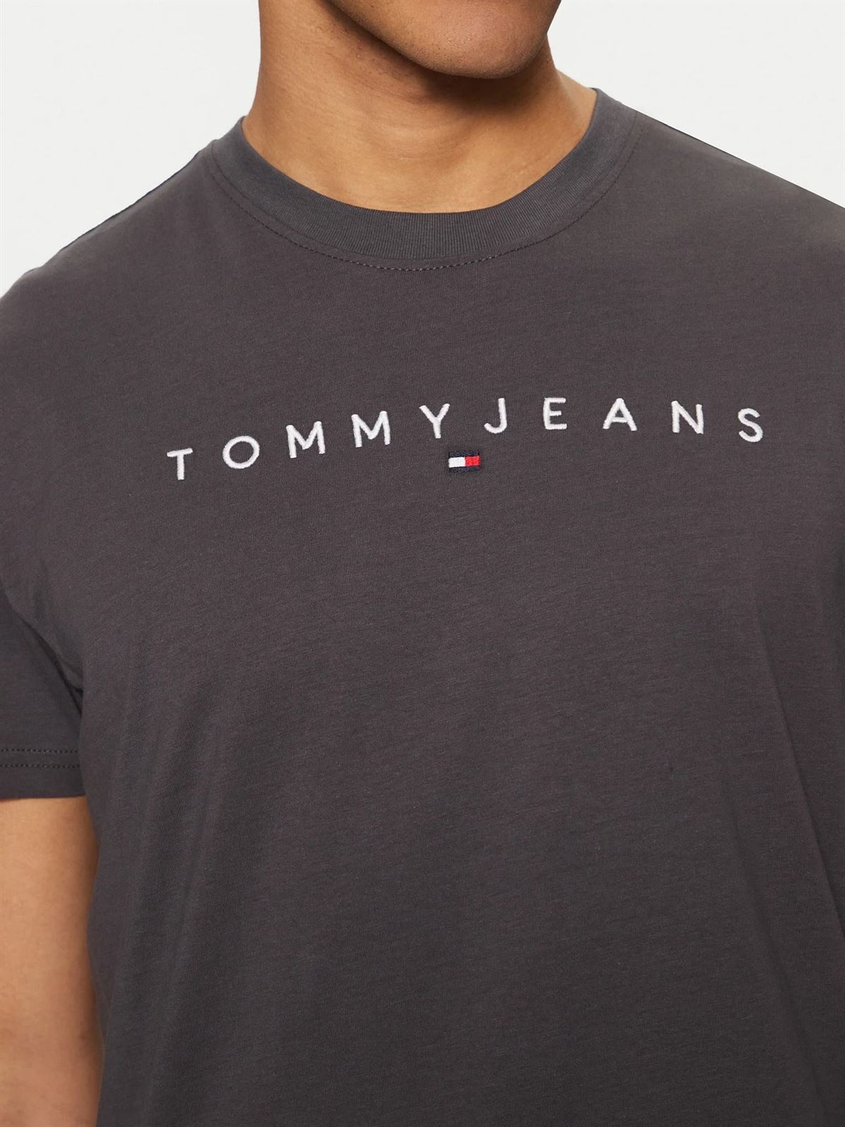 Camiseta Gris Oscuro Tommy Jeans Tjm Reg Linear Logo - Imagen 5