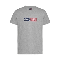 Camiseta Gris Tommy Jeans Tjm Slim EntryGraphic Tee Ext Grey Htr - Imagen 1