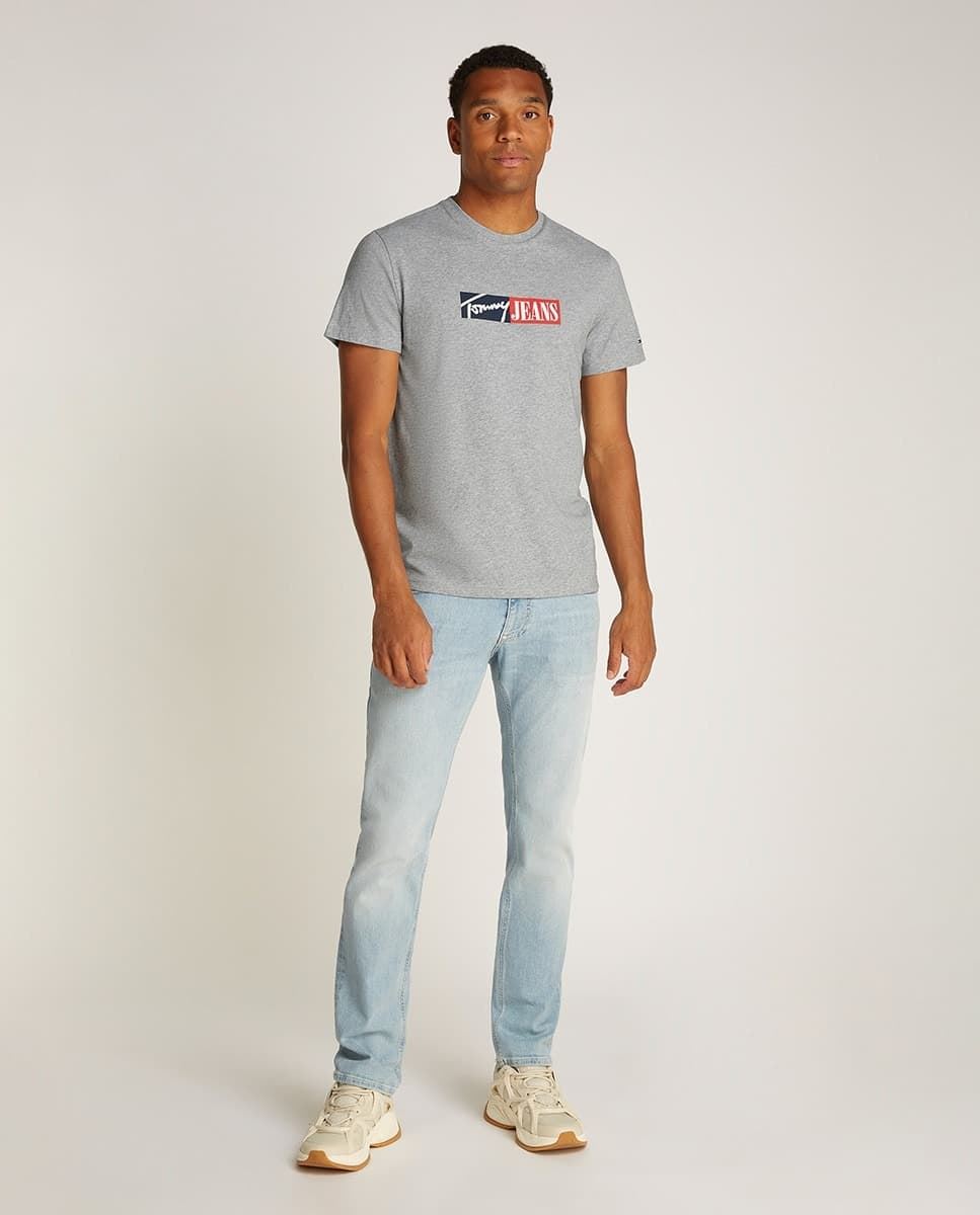 Camiseta Gris Tommy Jeans Tjm Slim EntryGraphic Tee Ext Grey Htr - Imagen 6