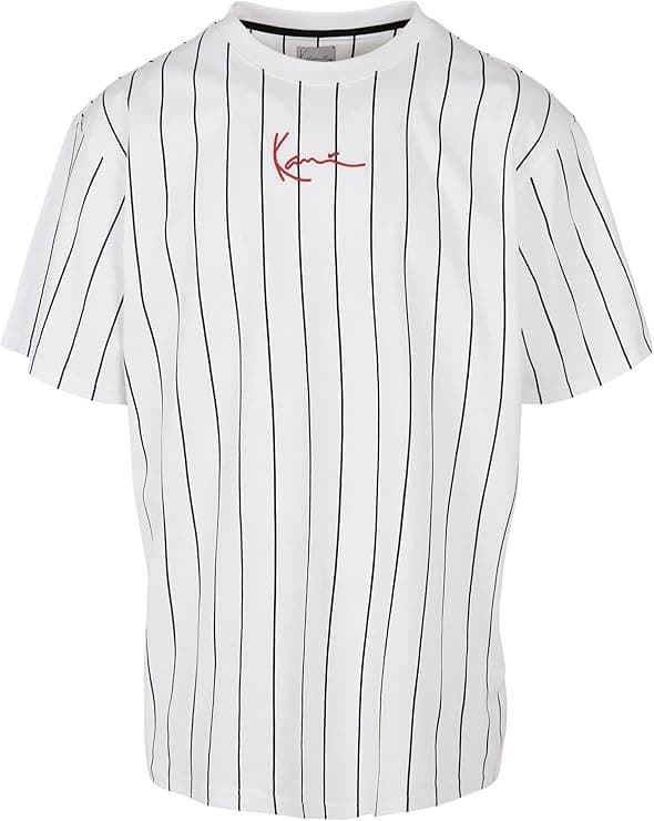 Camiseta KARL KANI 6030152 kk small signature pinstripe tee white/black - Imagen 1
