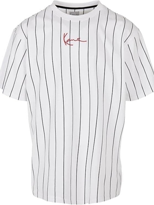 Camiseta KARL KANI 6030152 kk small signature pinstripe tee white/black - Imagen 1