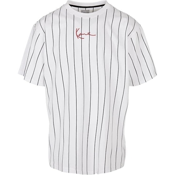 Camiseta KARL KANI 6030152 kk small signature pinstripe tee white/black - Imagen 1