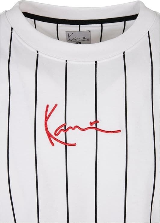 Camiseta KARL KANI 6030152 kk small signature pinstripe tee white/black - Imagen 3