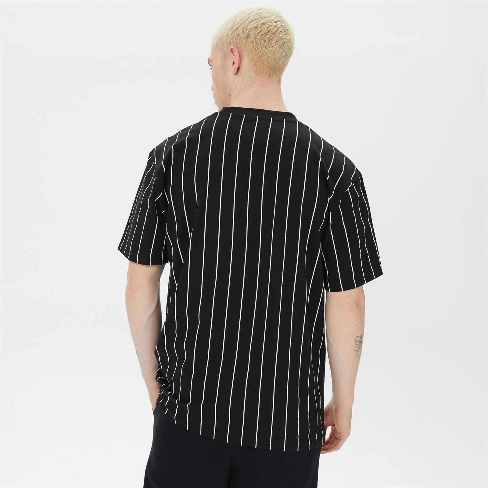 Camiseta KARL KANI 6030153 kk small signature pinstripe tee black/white - Imagen 4