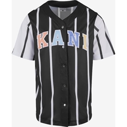 Camiseta Karl Kani 6033552 KM241-040-2 sERIF STRIPED BLOCK BASEBALL BLACK/WHITE - Imagen 1