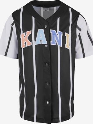 Camiseta Karl Kani 6033552 KM241-040-2 sERIF STRIPED BLOCK BASEBALL BLACK/WHITE - Imagen 1