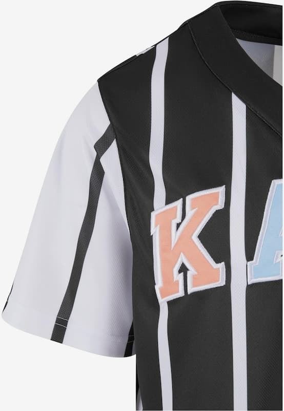 Camiseta Karl Kani 6033552 KM241-040-2 sERIF STRIPED BLOCK BASEBALL BLACK/WHITE - Imagen 5