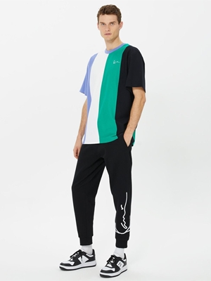 Camiseta KARL KANI 6038520 KK Chest Signature OS striped tee purple/black/green - Imagen 1