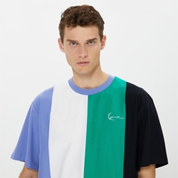 Camiseta KARL KANI 6038520 KK Chest Signature OS striped tee purple/black/green - Imagen 2
