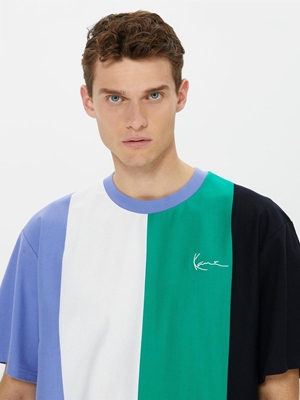 Camiseta KARL KANI 6038520 KK Chest Signature OS striped tee purple/black/green - Imagen 2