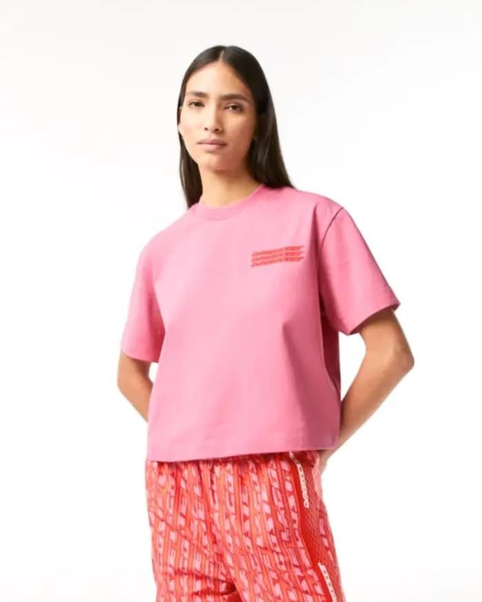 Camiseta LACOSTE TF5599 00 2R3 rosa - Imagen 1
