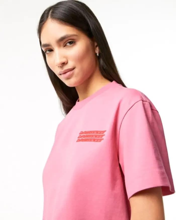 Camiseta LACOSTE TF5599 00 2R3 rosa - Imagen 3